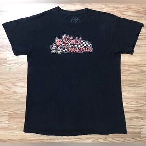 World Industries Black Wet Willy Checker Logo T-Shirt Mens M Black Crew